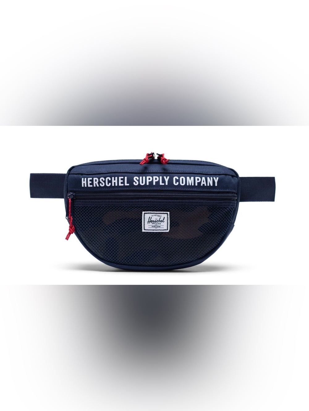Herschel Supply Company Navy Mesh Front Belt Bag with Red Accents